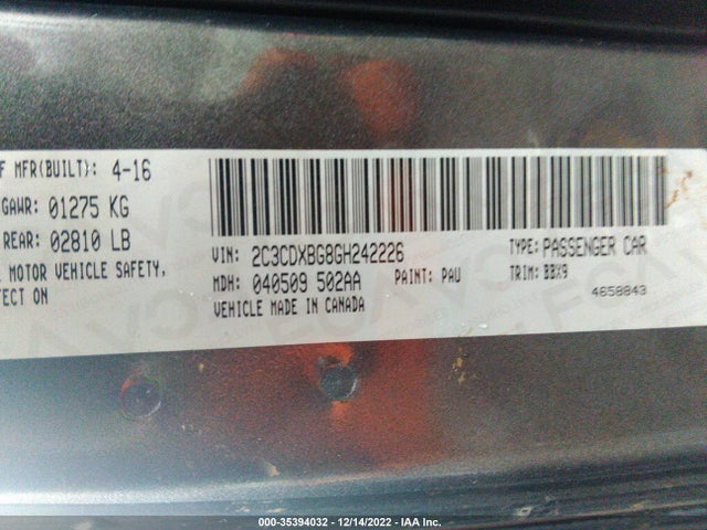 Dodge Charger Se 2016 2C3CDXBG8GH242226 Image 9