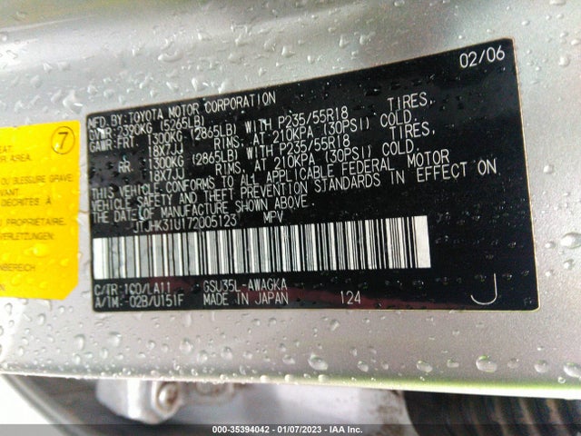 JTJHK31U172005123 Lexus RX 350