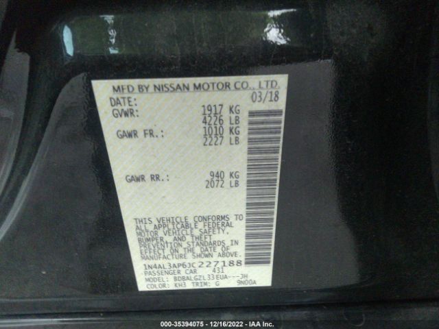 1N4AL3AP6JC227188 Nissan Altima 2.5 S