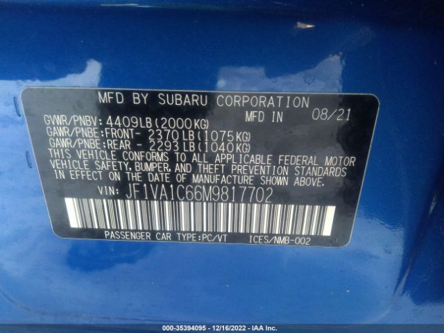 JF1VA1C66M9817702 Subaru Wrx Premium