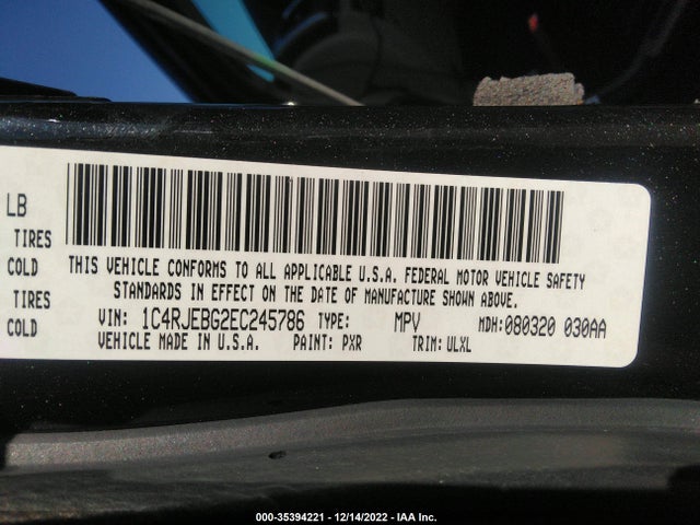 2014 JEEP GRAND CHEROKEE LIMITED VIN: 1C4RJEBG2EC245786