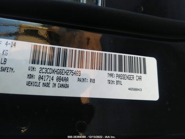 Dodge Charger Sxt 2014 2C3CDXHG6EH275469 Image 9