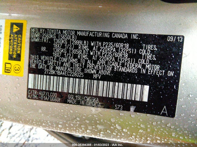 Lexus RX 350 2014 2T2BK1BA4EC228025 Image 9