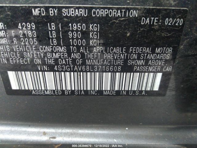 4S3GTAV68L3716608 Subaru Impreza Premium
