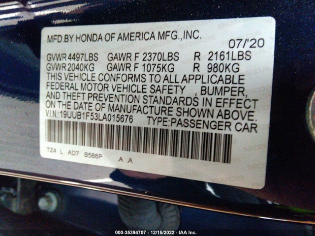 19UUB1F53LA015676 Acura TLX