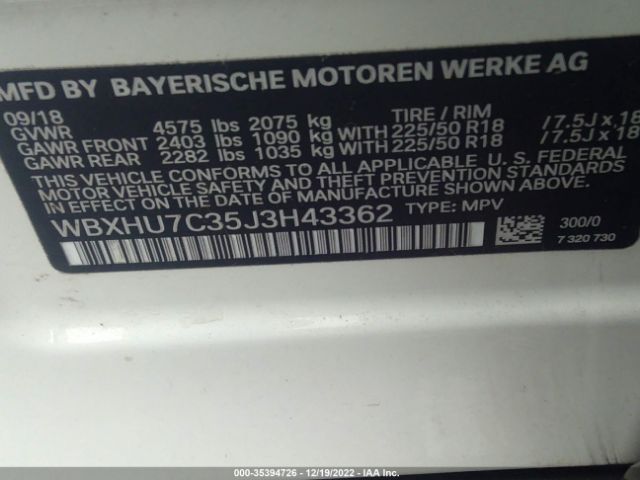WBXHU7C35J3H43362 BMW X1 Sdrive28i