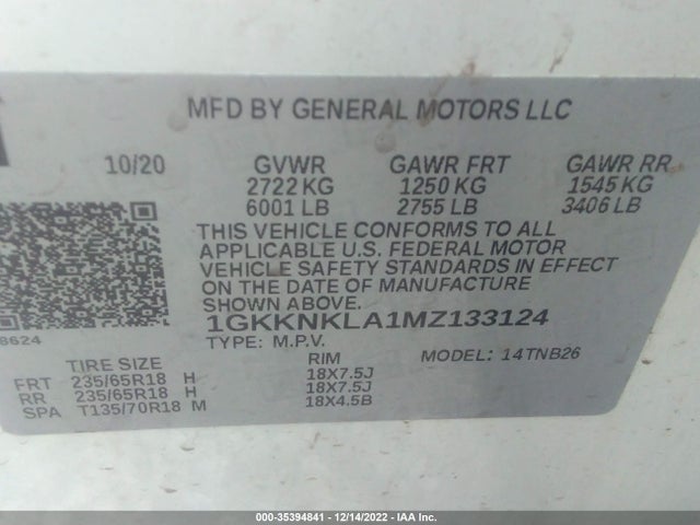 2021 GMC Acadia, VIN: 1GKKNKLA1MZ133124