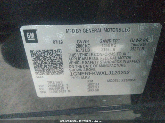 Chevrolet Traverse Ls 2020 1GNERFKWXLJ120202 Image 9