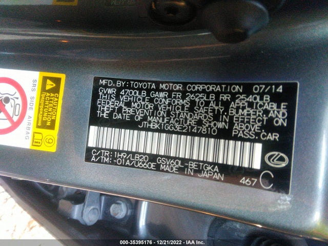 Lexus ES 350 2014 JTHBK1GG3E2147810 Image 11