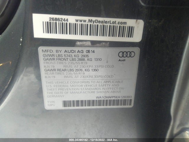 WA1CMAFP5EA126393 Audi Q5 Premium Plus
