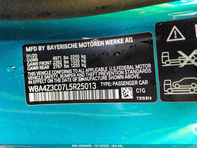 BMW 4 Series 430i Xdrive 2020 WBA4Z3C07L5R25013 Image 11