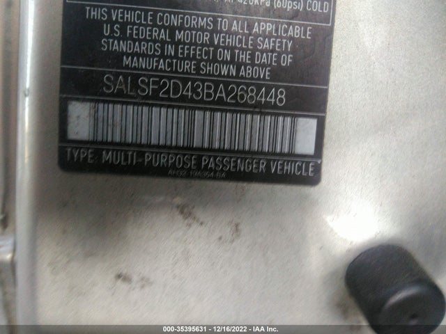 Land Rover Range Rover Sport Hse 2011 SALSF2D43BA268448 Image 9