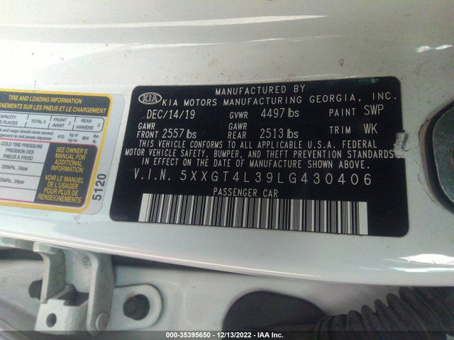 KIA Optima Lx 2020 5XXGT4L39LG430406 Image 9