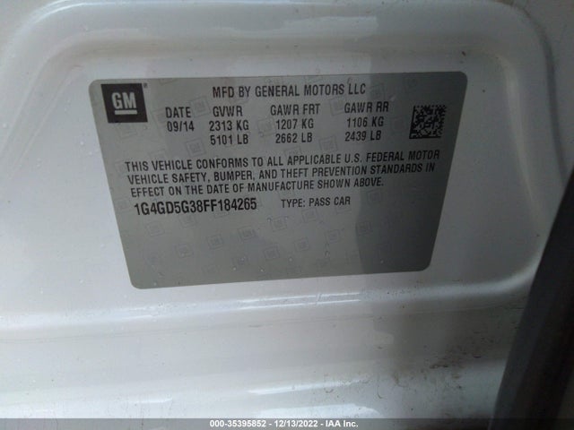 2015 Buick LaCrosse, VIN: 1G4GD5G38FF184265