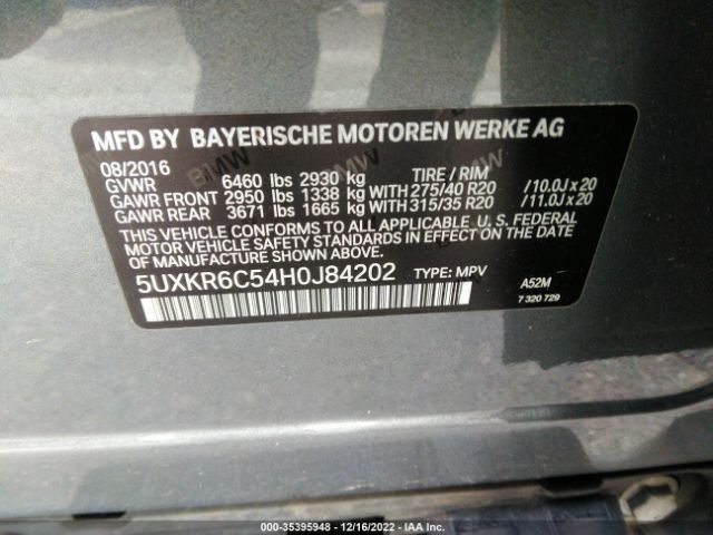 5UXKR6C54H0J84202 BMW X5 Xdrive50i