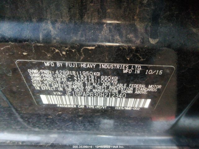 JF1GPAP63GH212340 Subaru Impreza Wagon 2.0i Sport Premium