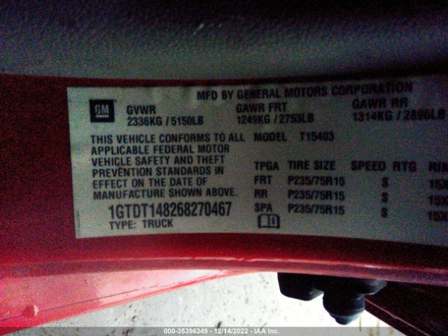 1GTDT148268270467 GMC Canyon Sl