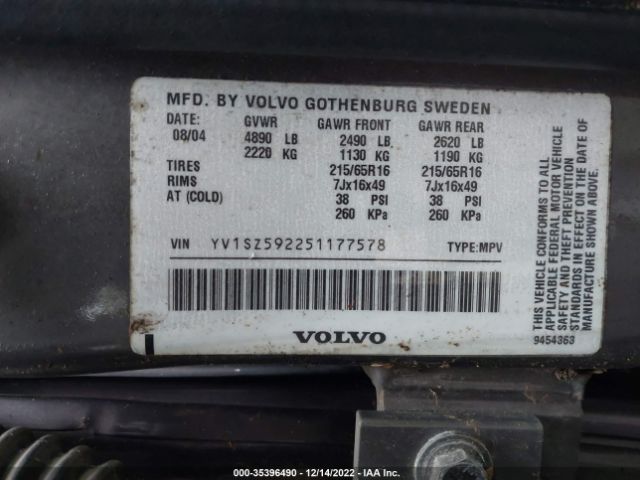 YV1SZ592251177578 Volvo XC70