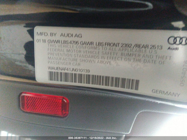 2018 Audi A4, VIN: WAUENAF41JN010139
