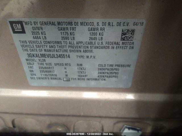 GMC Terrain Sle 2018 3GKALMEV0JL345514 Image 9
