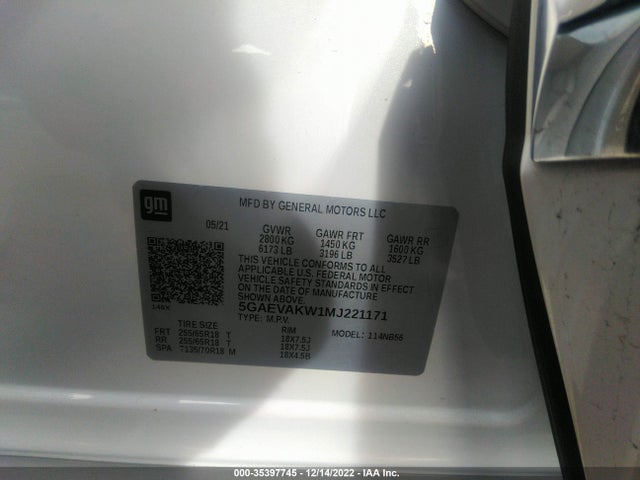 2021 Buick Enclave, VIN: 5GAEVAKW1MJ221171