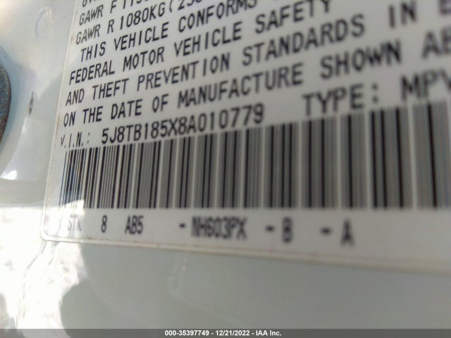 5J8TB185X8A010779 Acura RDX