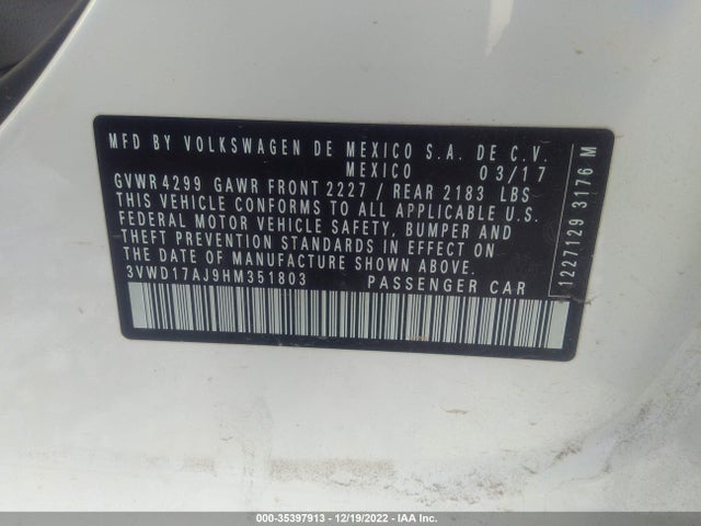 3VWD17AJ9HM351803 Volkswagen Jetta 1.8t Sport