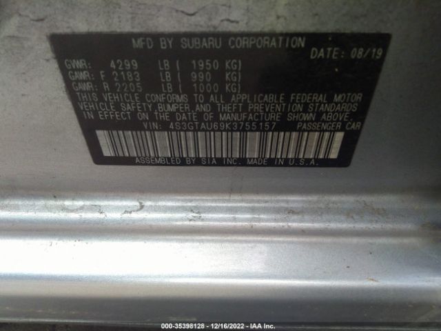 4S3GTAU69K3755157 Subaru Impreza Limited