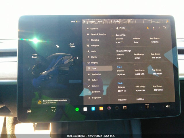 2022 TESLA MODEL 3 LONG RANGE VIN: 5YJ3E1EB1NF133339
