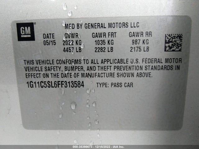 Chevrolet MALIBU LT 2015 1G11C5SL6FF313584 Image 11