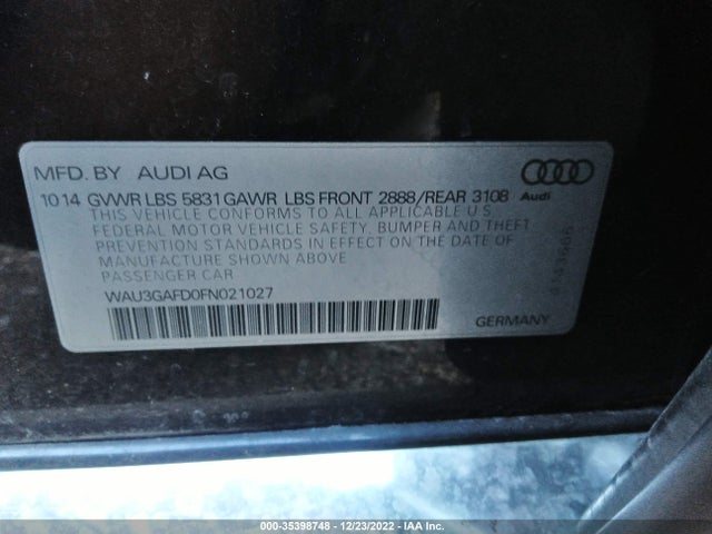 WAU3GAFD0FN021027 Audi A8 L 3.0t