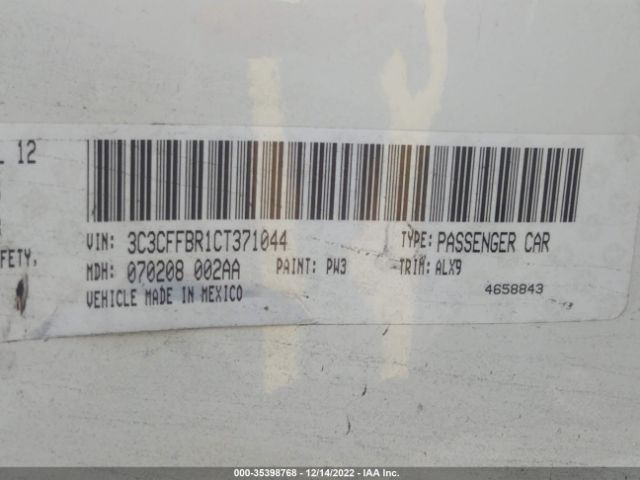 3C3CFFBR1CT371044 Fiat 500
