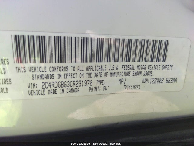 Dodge Grand Caravan Se 2012 2C4RDGBG3CR231970 Image 10