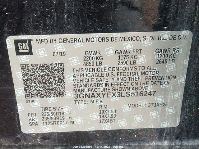 Chevrolet Equinox Premier 2020 3GNAXYEX3LS516247 Image 10