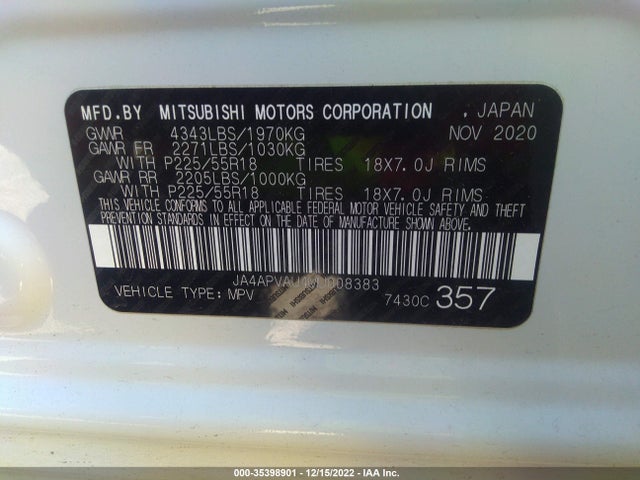JA4APVAU4MU008383 Mitsubishi Outlander Sport Se