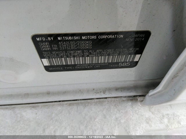 2015 Mitsubishi Lancer, VIN: JA32W8FV5FU009608