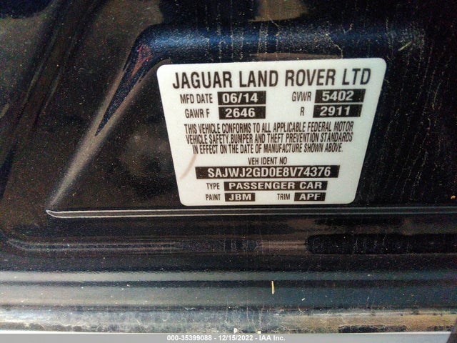 2014 JAGUAR XJ SAJWJ2GD0E8V74376 Photo 8