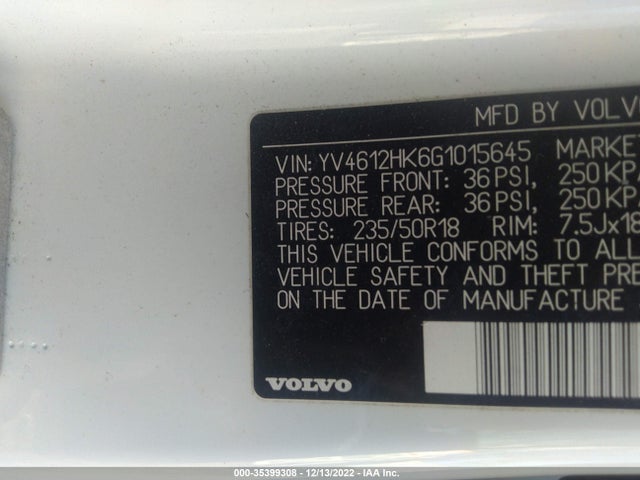 2016 Volvo V60, VIN: YV4612HK6G1015645