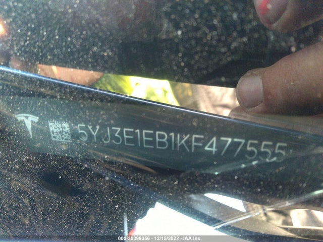 Tesla Model 3 Long Range/performance 2019 5YJ3E1EB1KF477555 Image 10