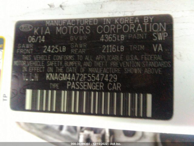 KNAGM4A72F5547429 KIA Optima Lx