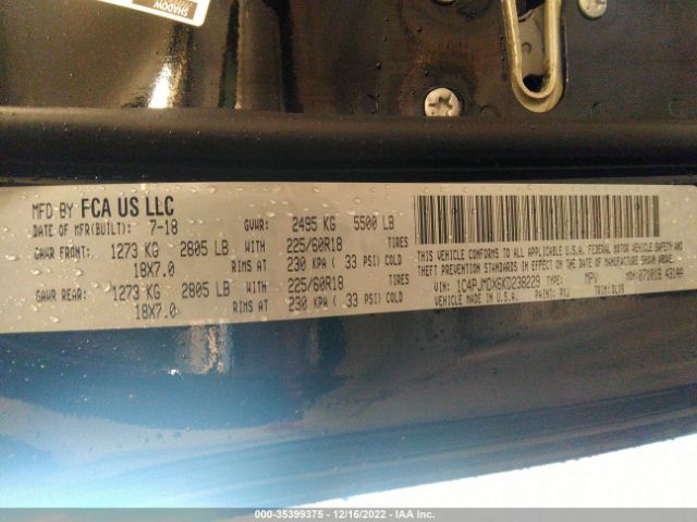 1C4PJMDX6KD238229 Jeep Cherokee
