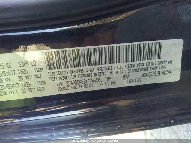 Dodge Journey Se Value Pkg 2019 3C4PDCAB0KT744501 Image 11