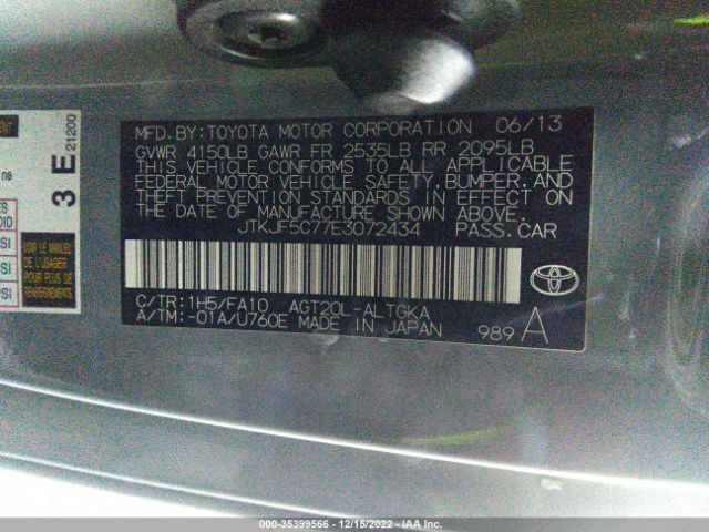 JTKJF5C77E3072434 Scion TC