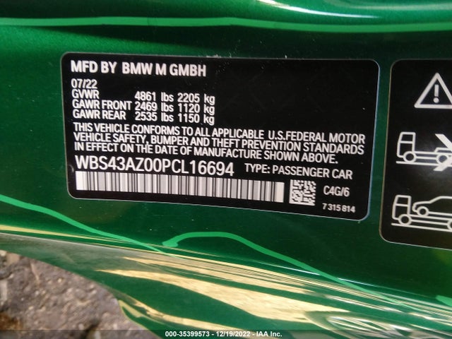 2023 BMW M4, VIN: WBS43AZ00PCL16694