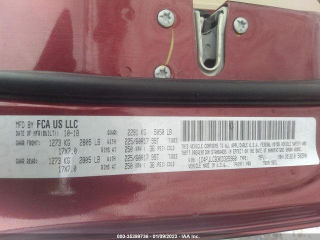 1C4PJLCB3KD325960 Jeep Cherokee Latitude
