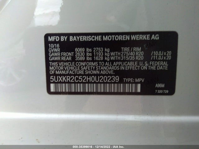BMW X5 Sdrive35i 2017 5UXKR2C52H0U20239 Image 10