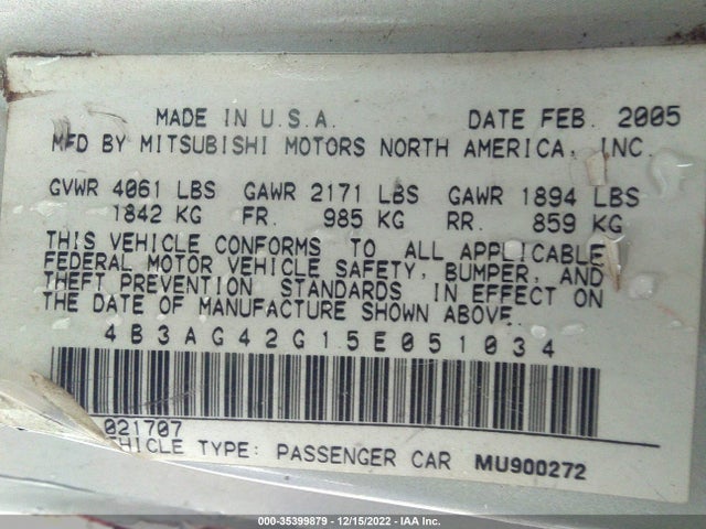 Dodge Stratus Cpe Sxt 2005 4B3AG42G15E051034 Image 10