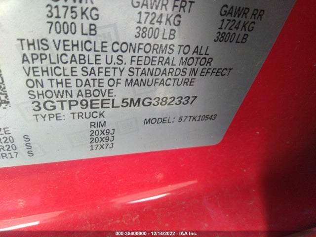 GMC Sierra 1500 At4 2021 3GTP9EEL5MG382337 Image 9