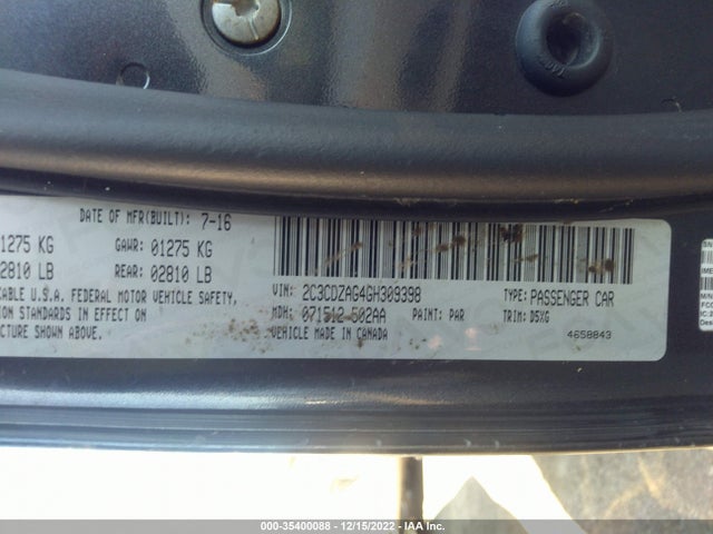 Dodge Challenger Sxt 2016 2C3CDZAG4GH309398 Image 9