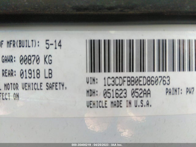 Dodge DART SXT 2014 1C3CDFBB0ED860763 Image 9